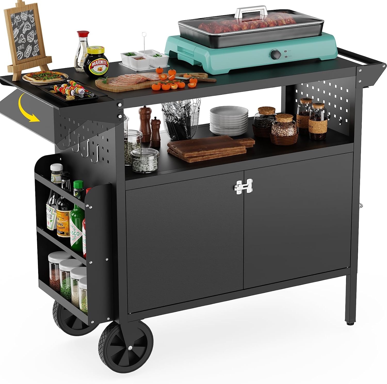 Kitchen Gadgets Organizer - Carrinho de Churrasco para Exterior com