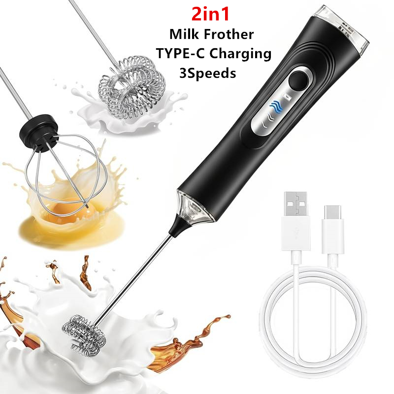 Milk Frother - Espumador de Leite Elétrico + Batedor