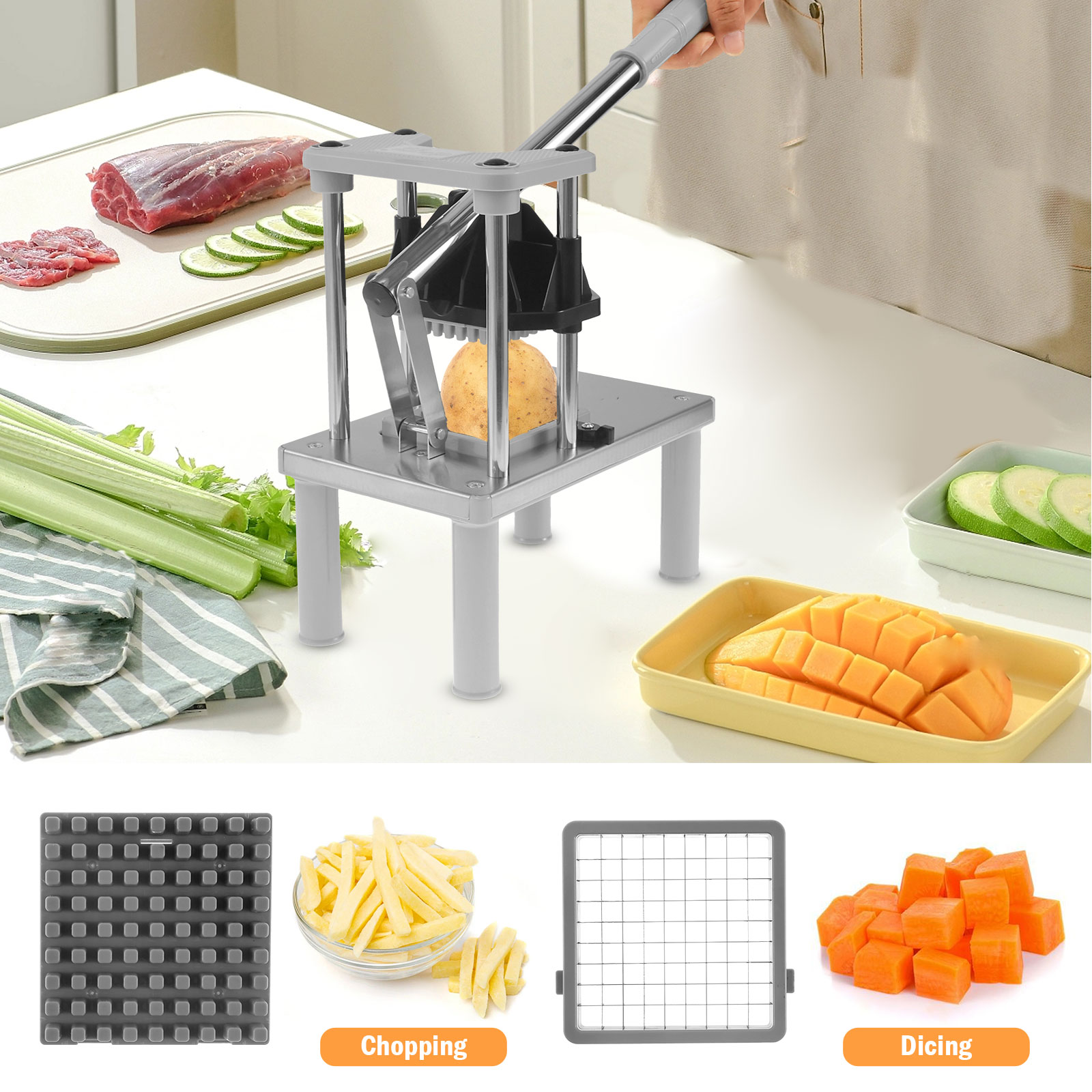 Picador comercial de frutas e  - Kitchen Gadgets Vegetable Chopper avaliação e preço