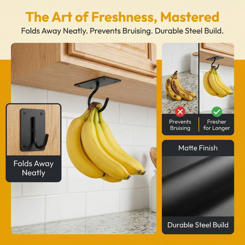 Gancho Adesivo de Metal Preto  - Kitchen Gadgets Organizer avaliação e preço